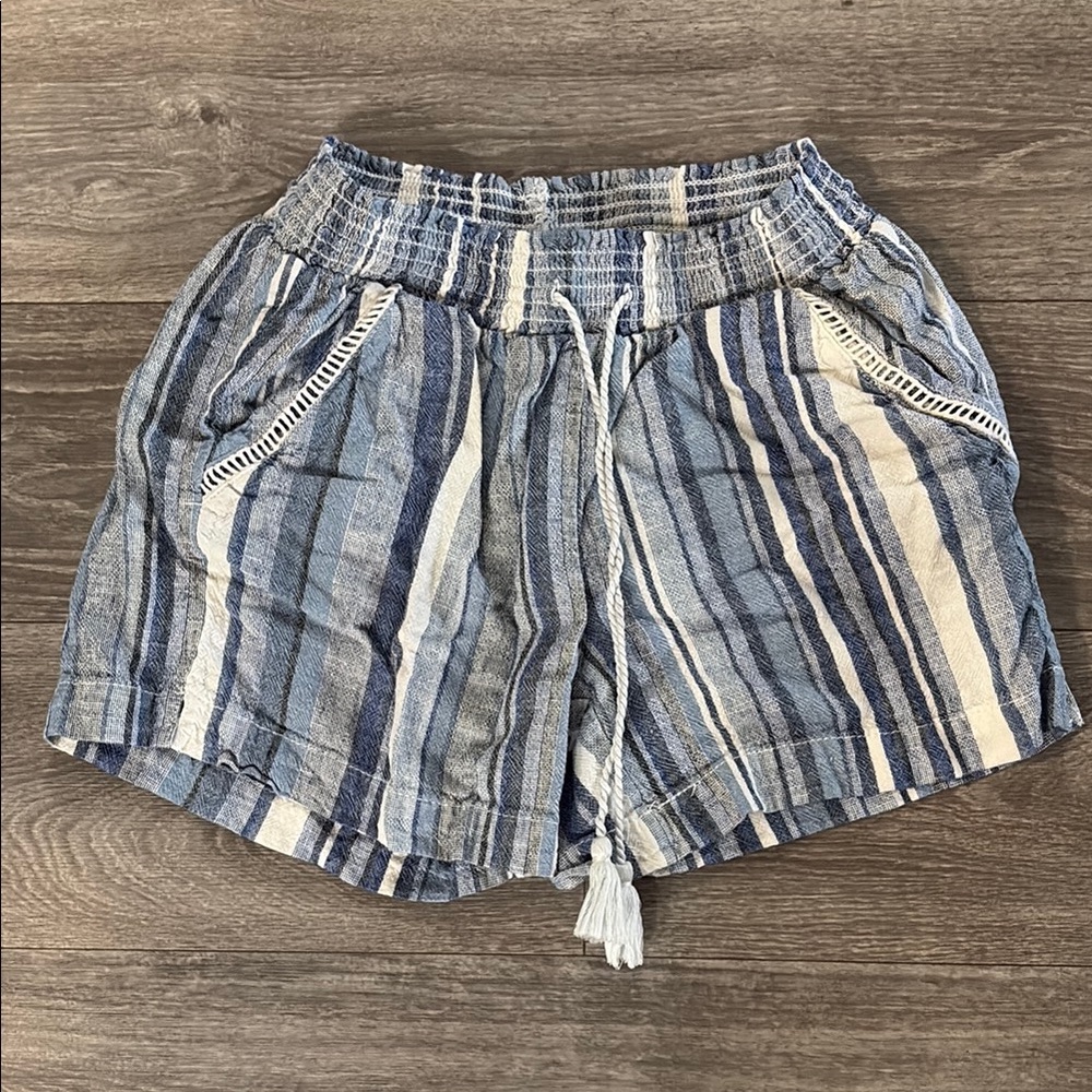 Briggs linen blend striped shorts